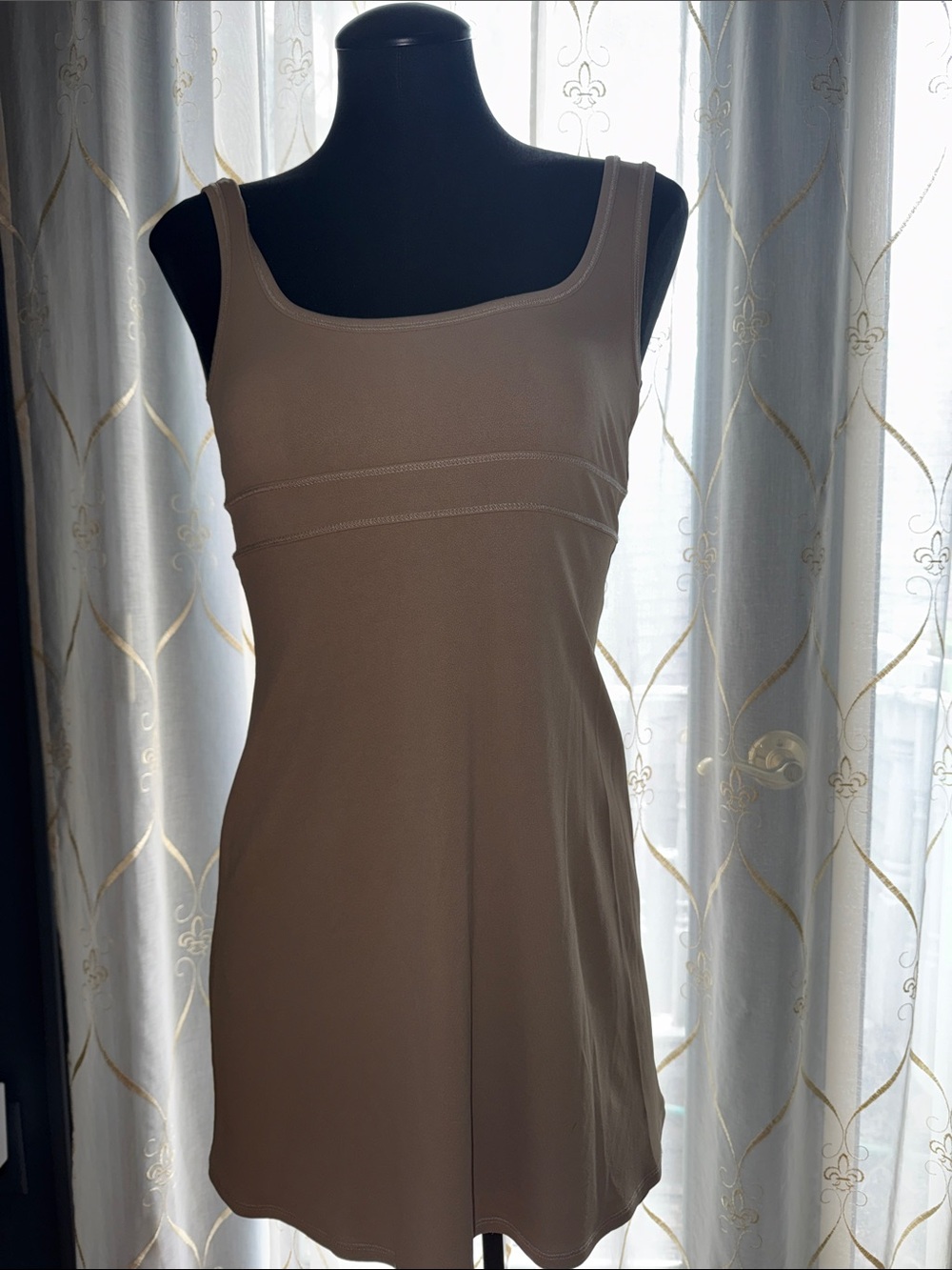 BCBG Taupe Sleeveless Tank Mini Dress